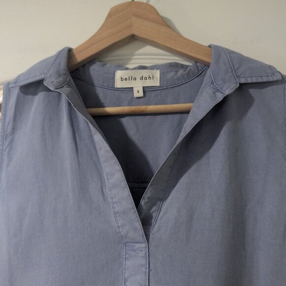 NEW Bella Dahl | Sleeveless A-Line Dress In Periwinkle Blue - Picture 6 of 9